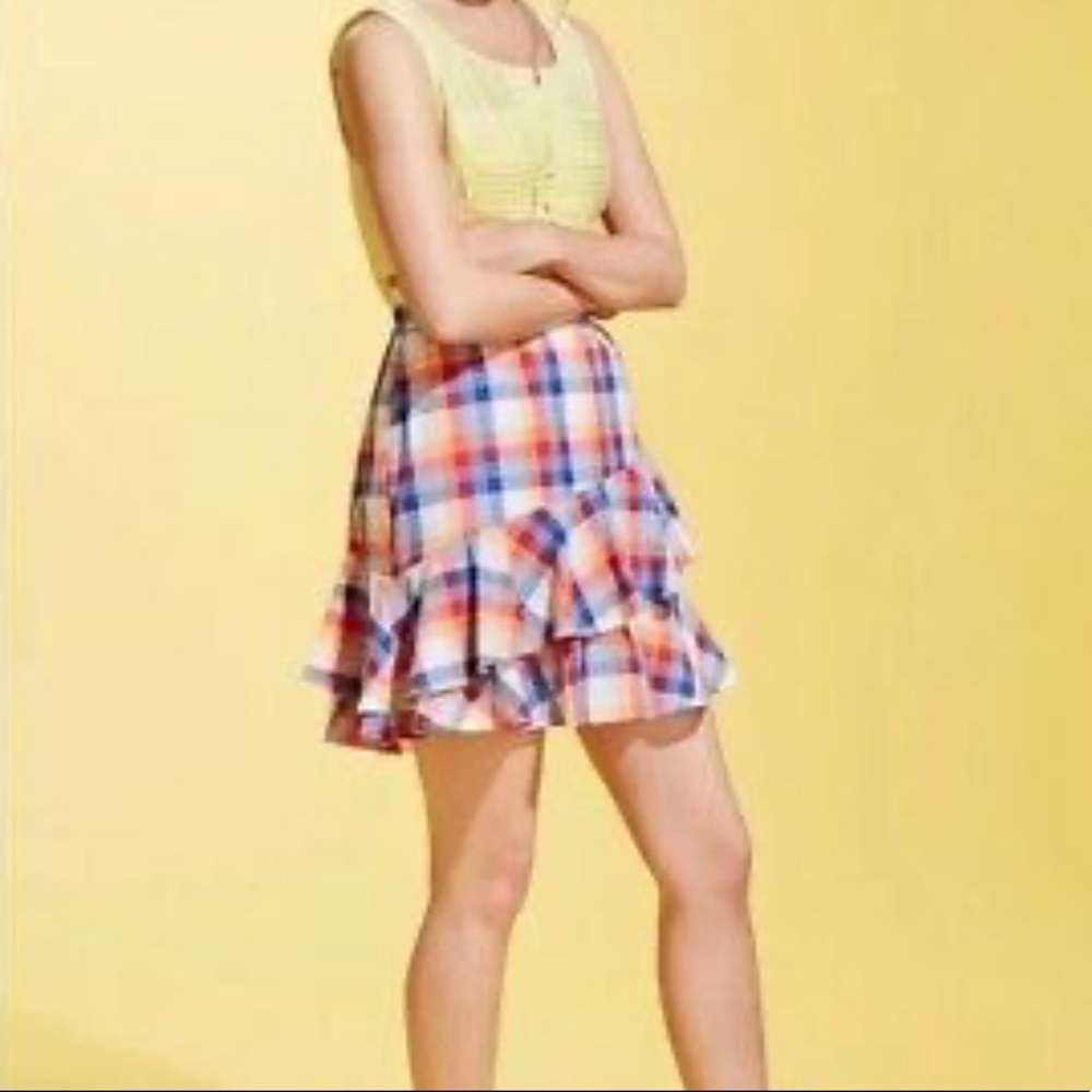 ModCloth Plaid Ruffle Mini Skirt - Picture 3 of 12